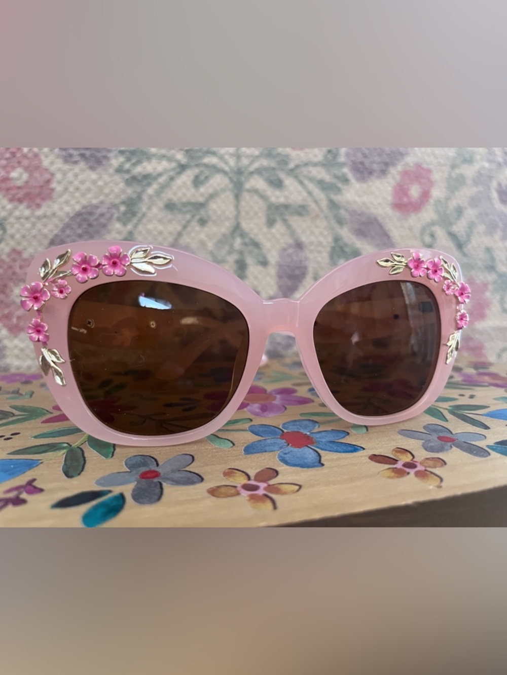 Anthropologie Floral-Trimmed Cat-Eye Sunglasses - Picture 4 of 13